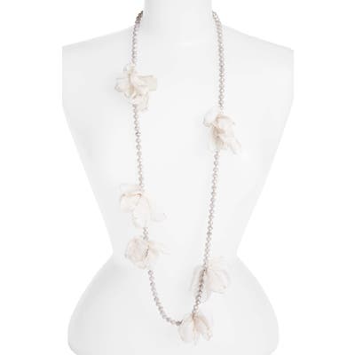 Stella + Ruby Long Beaded Chiffon Necklace
