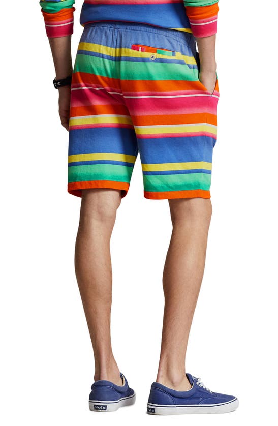 Shop Polo Ralph Lauren Stripe Cotton Shorts In Marais Stripe