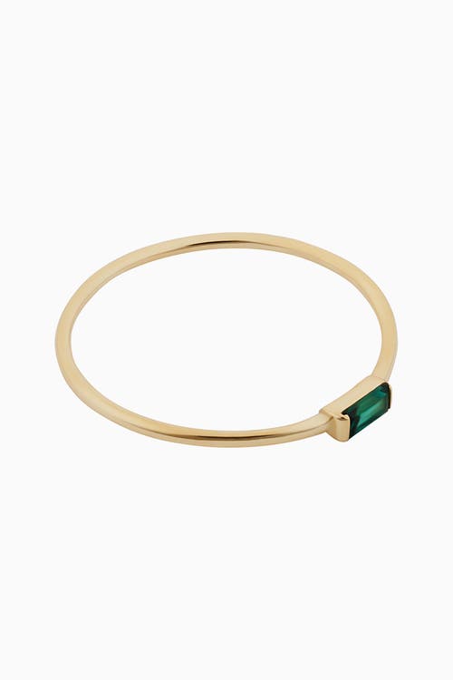 Oradina 14k Gold Fresco Baguette Ring In Green Cubic Zirconia