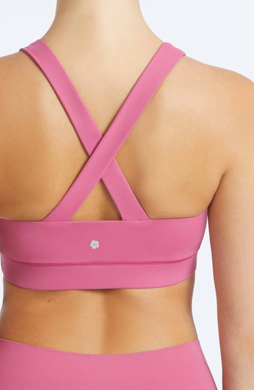 Yogaworks Crossback Performance Bra In Red Violet