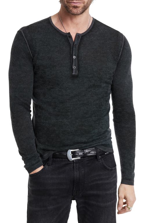 Shop John Varvatos Christie Silk & Cashmere Henley Sweater In Forest Green