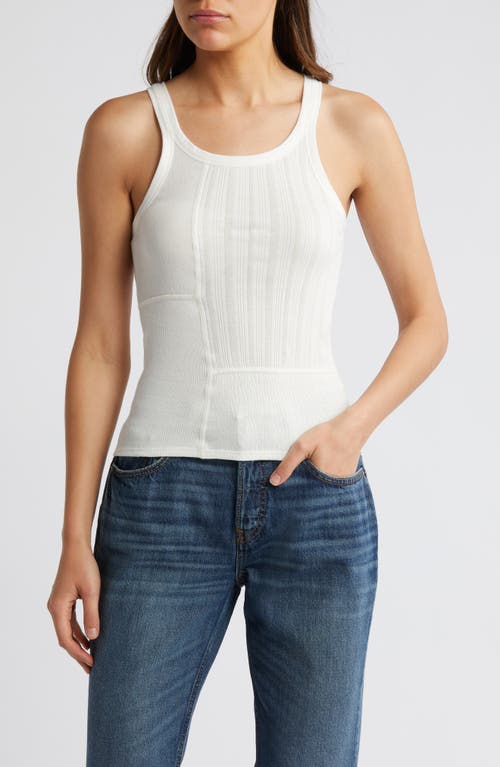 Re/Done Rib Mixed Media Cotton Tank at Nordstrom,