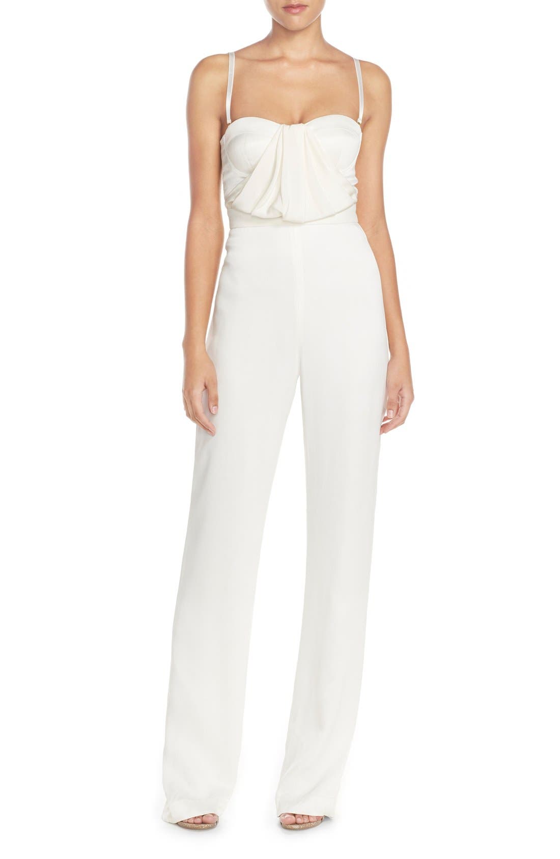 white bustier jumpsuit