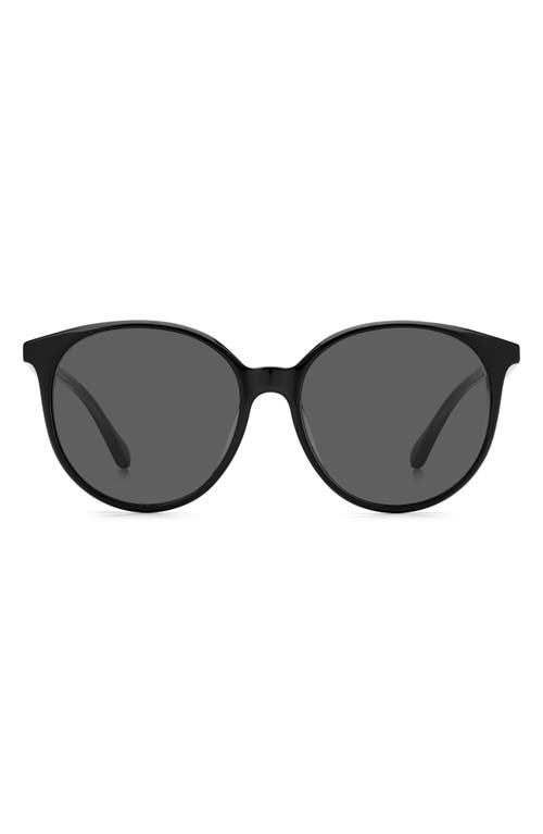 Shop Kate Spade New York 56mm Kaiafs Round Sunglasses In Black/grey