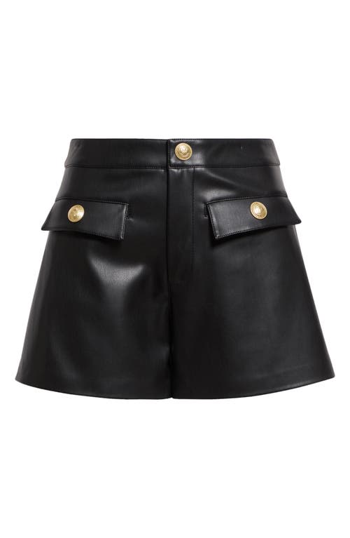 L Agence L'agence Dionne Faux Leather High Waisted Shorts In Black