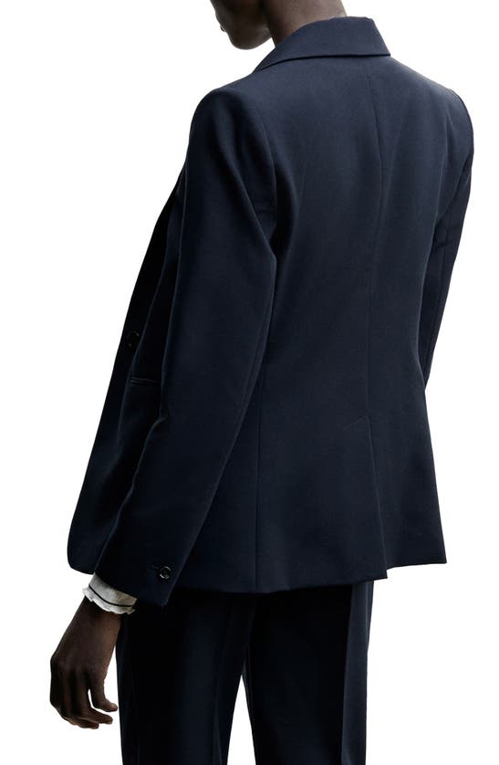 Shop Mango Suit Blazer In Dark Navy