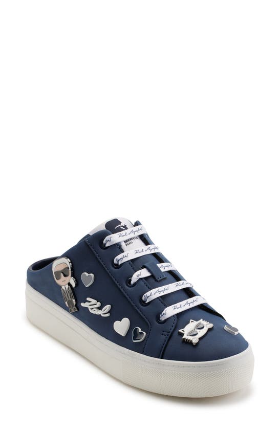 Shop Karl Lagerfeld Cambria Sneaker Mule In Navy