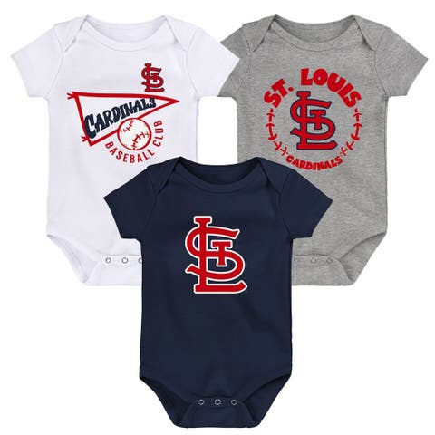 Outerstuff Newborn & Infant White St. Louis Cardinals Three-Piece Play Ball Raglan Bodysuit Booties & Bib Set