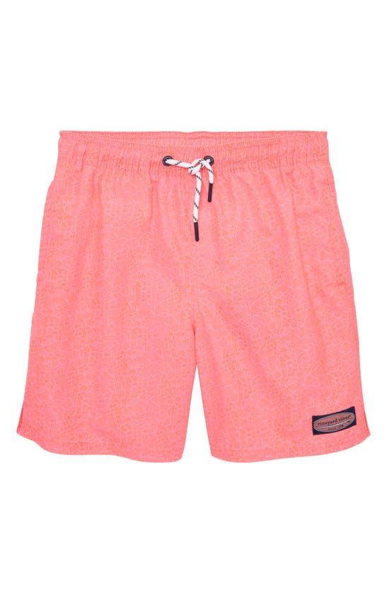 Vineyard Vines Kids' Island Chappy Swim Trunks In Bvi Lines Knockout