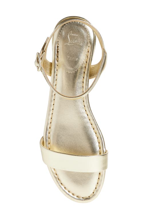 Christian Louboutin Sweet Jane Red Sole Ankle-strap Sandals In Platine/lin Platine