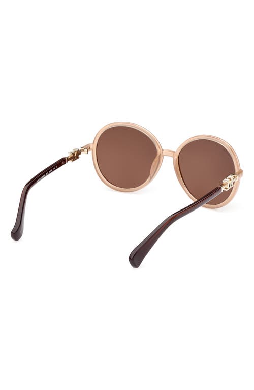 Shop Max Mara 58mm Gradient Round Sunglasses In Beige/other/gradient Brown