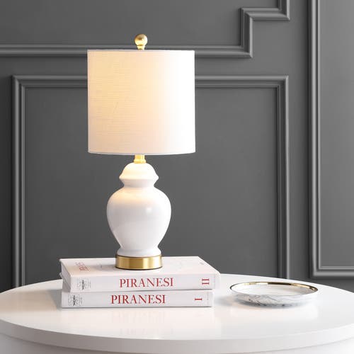 Jonathan Y Perry Ceramic/metal Led Table Lamp In White