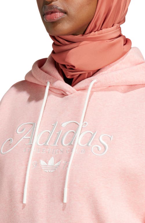 Shop Adidas Originals Adidas Embroidered Lifestyle Hoodie In Sem Pink Spark Melange