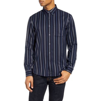 Club Monaco Alternating Stripe Button-Down Shirt, Blue