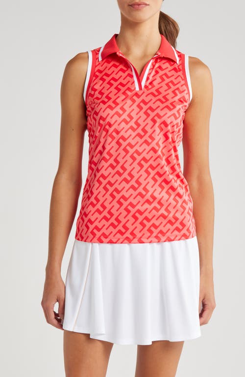 J. Lindeberg Sadie Sleeveless Performance Polo Bias Bridge Bittersweet at Nordstrom,