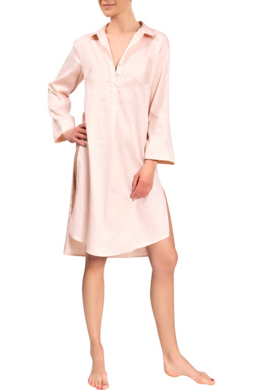 Everyday Ritual Luna Sleep Shirt In Champange/white