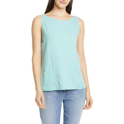 Eileen Fisher Short Organic Cotton Shell, Blue