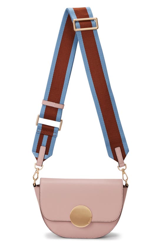 Shop Oryany Lottie Leather Saddle Crossbody Bag In Vintage Pink