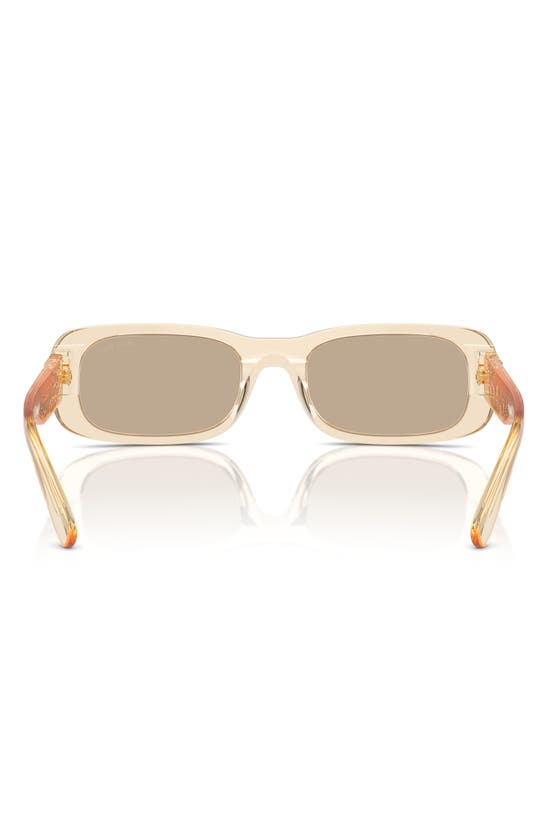 Shop Miu Miu 53mm Rectangular Sunglasses In Dark Brown