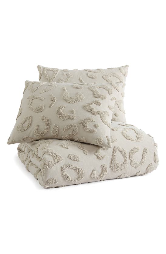 Peri Home Chenille Leopard Comforter & Sham Set In Linen