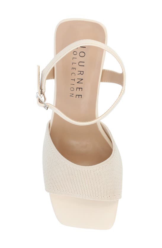 Shop Journee Collection Evylinn Knit Block Heel Sandal In Beige