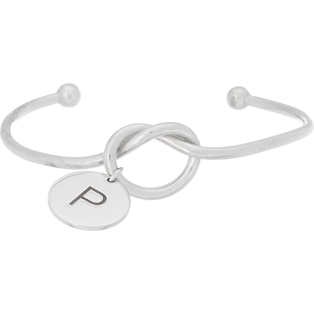Meshmerise Love Knot Initial Bracelet In White-p