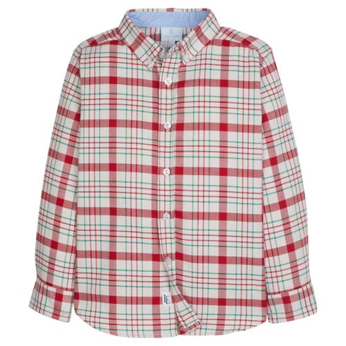 Little English Kids' Button Down Shirt in Holiday Plaid 