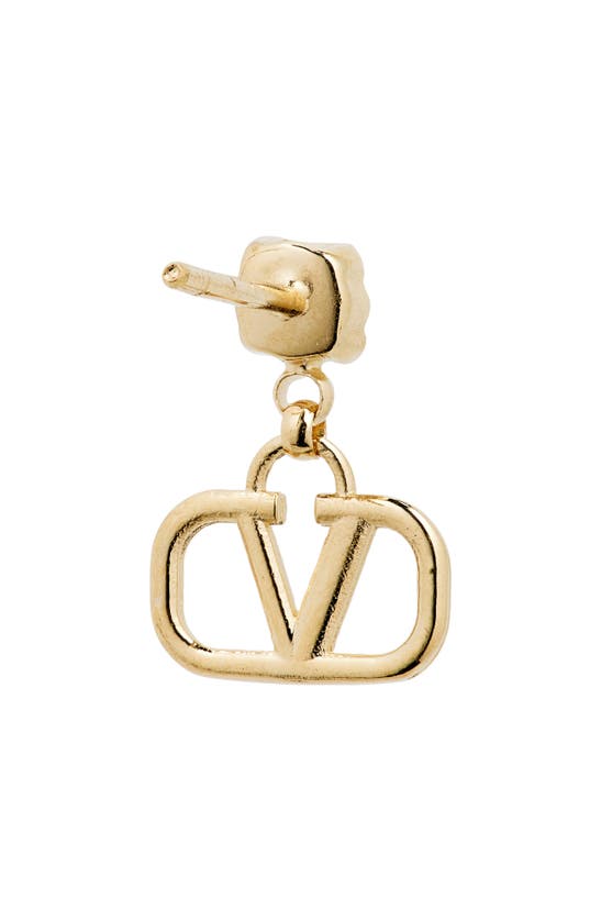 Shop Valentino Vlogo Drop Earrings In 0v3 Oro 18/ Light Rose