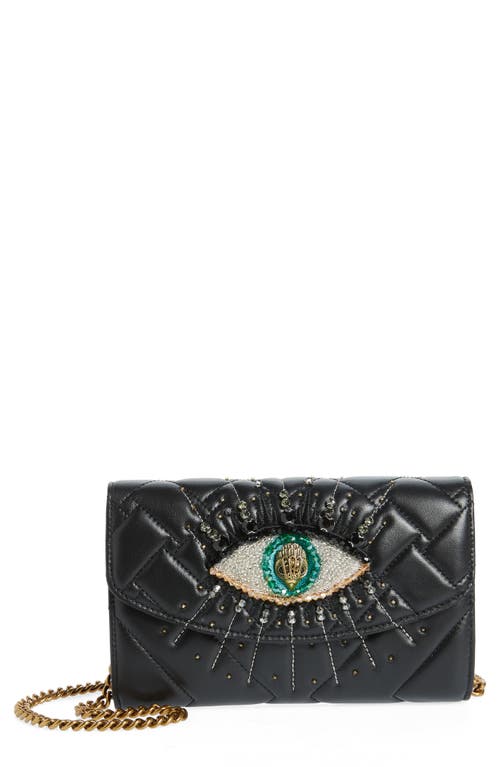 Kurt Geiger London Kensington Eye Quilted Leather Wallet on a Chain in Black at Nordstrom