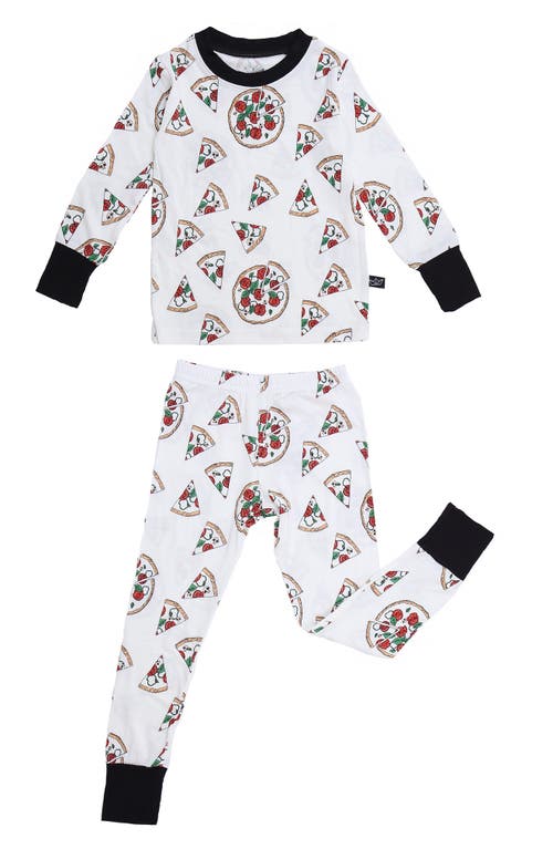 Peregrine Kidswear Hipster Pizza Fitted Two-Piece Pajamas in White at Nordstrom, Size 12-18M