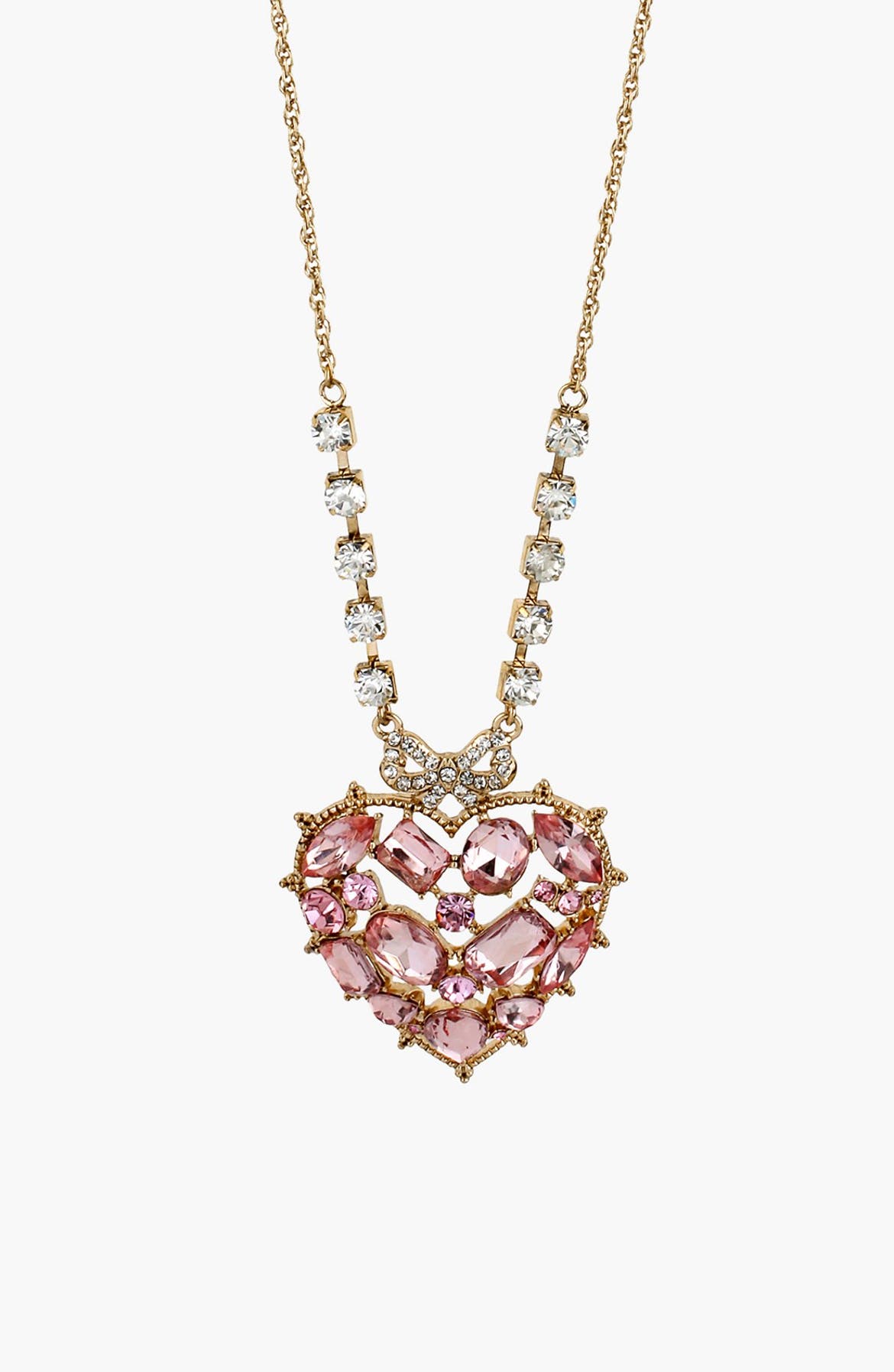 Betsey Johnson 'Vintage Bow' Heart Pendant Necklace | Nordstrom