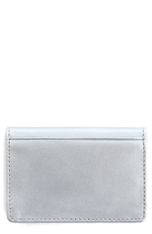 Royce New York Leather Card Case In Silverold Foil