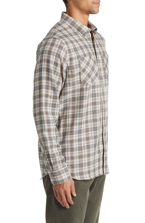 Travismathew Cloud Plaid Flannel Button-up Shirt In Moonbeam/quiet Shade