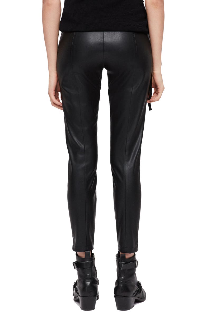 AllSaints Kriva Faux Leather Biker Leggings, Alternate, color,