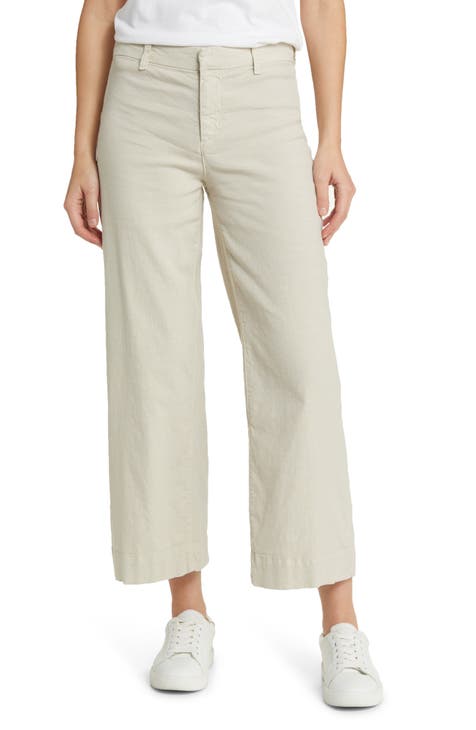 Women's High-Rise Wide Leg Pants - a New Day Beige Size 14 Stretch