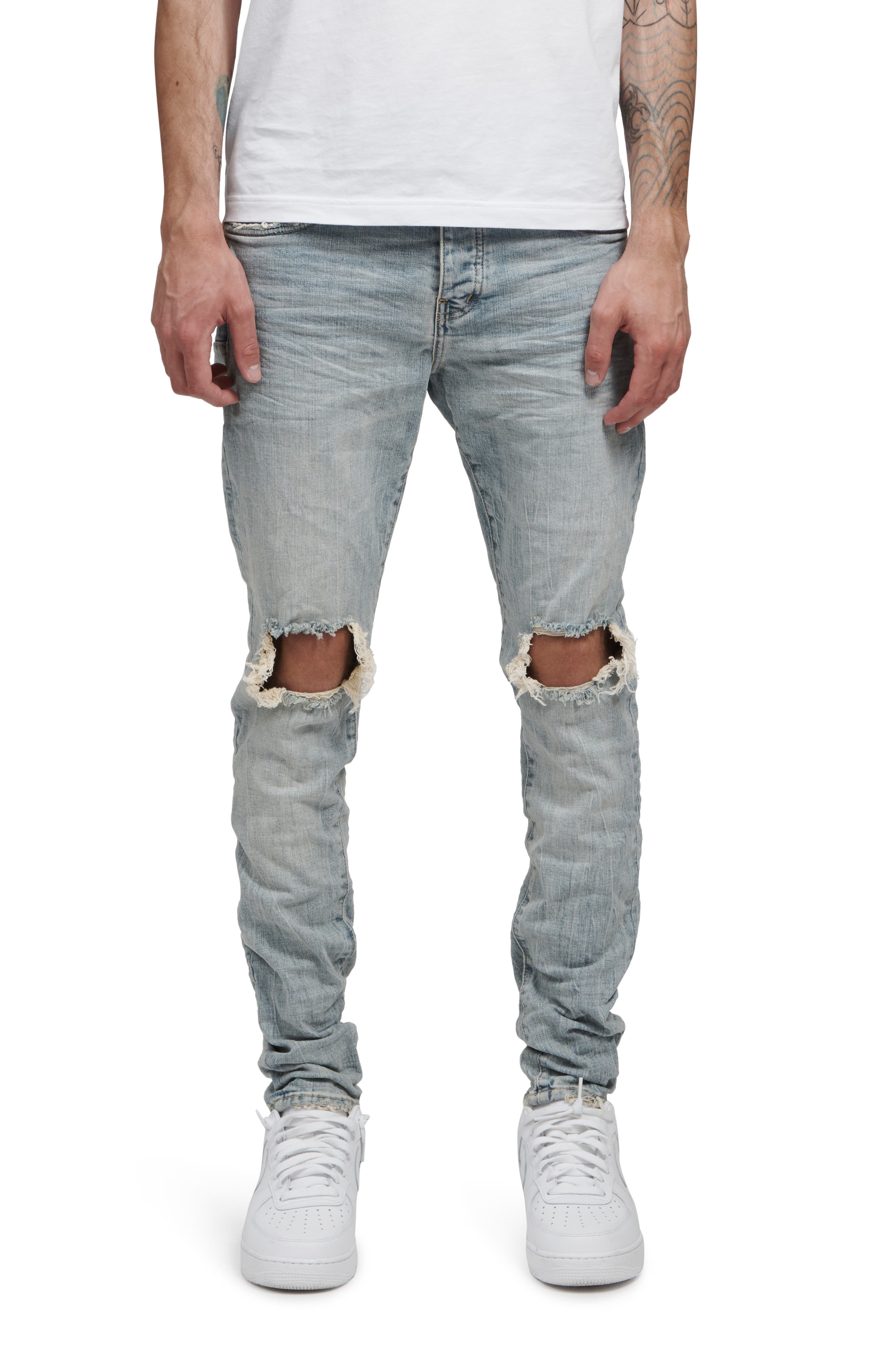 ripped straight jeans mens