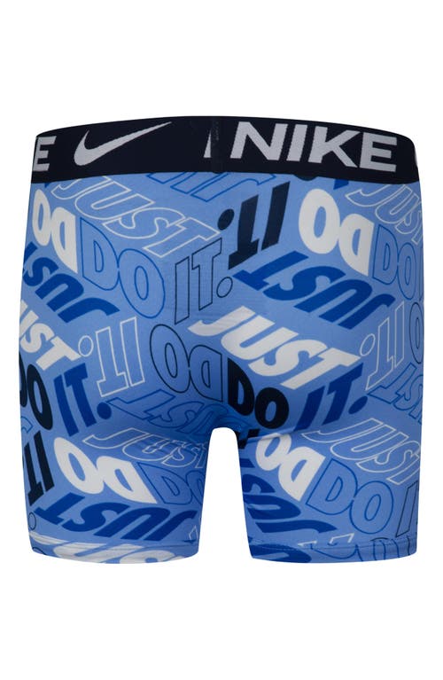 Shop Nike Kids' Assorted 3-pack Micro Essentials Boxer Briefs In White/university Blue