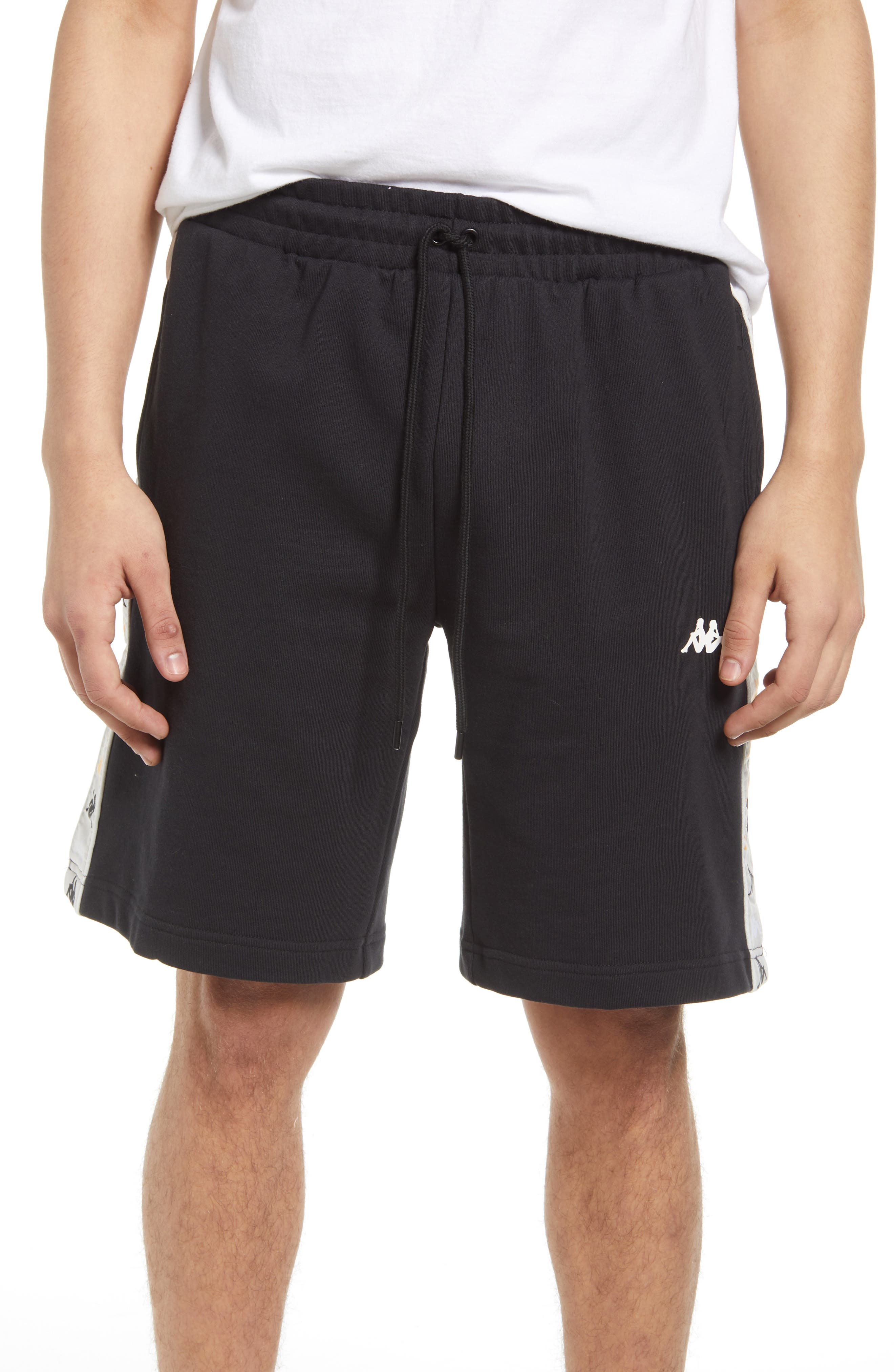 Kappa 222 Banda Marvzin Shorts in Black Smoke-Grey-Orange-White at Nordstrom, Size Large