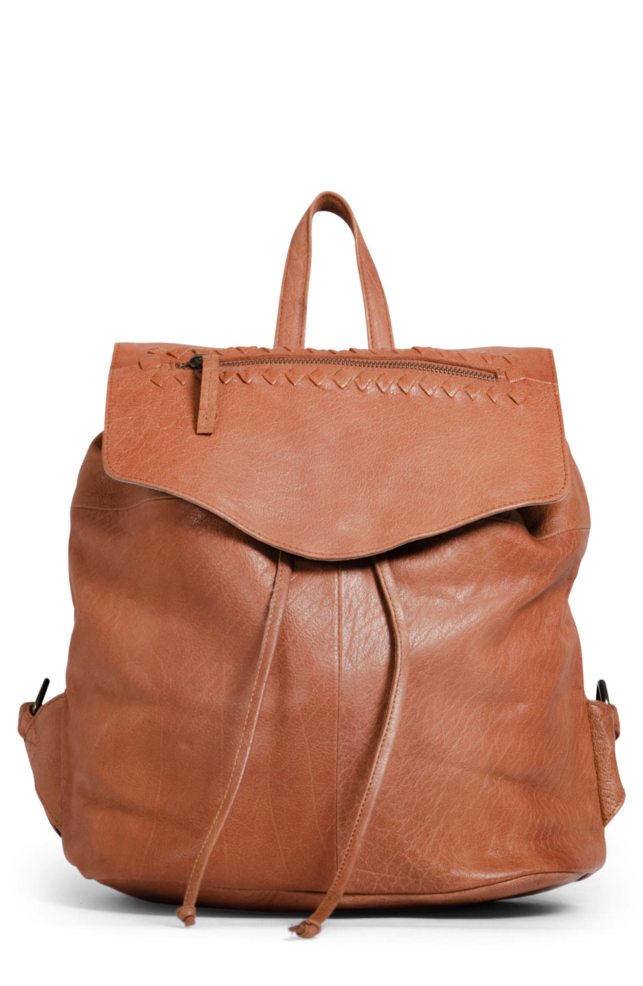 Day & Mood Sting Leather Backpack In Cognac