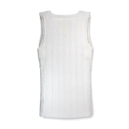 Shop Hope & Henry Womens' Empire Sweater Tank In White Pointelle