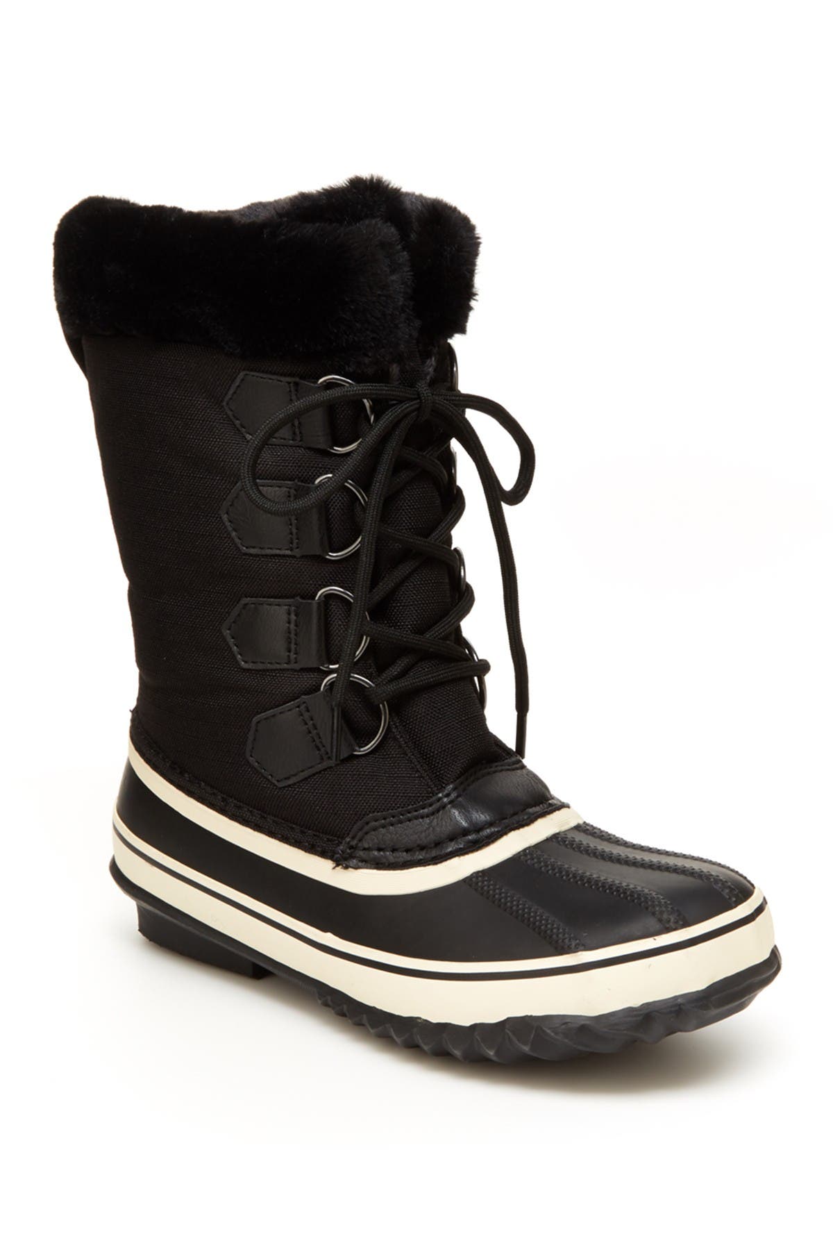 duck boots with fur trim