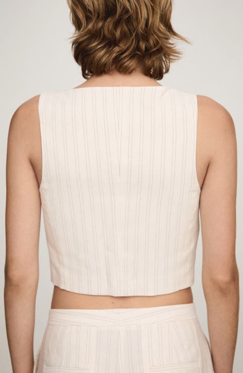 Shop Mango Stripe Vest In Ecru