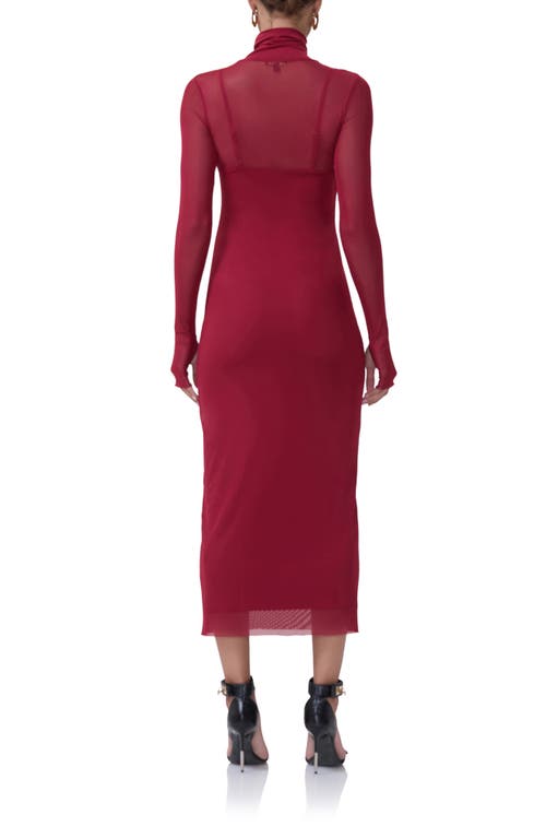 AFRM AFRM SHAILENE LONG SLEEVE TURTLENECK MESH DRESS 