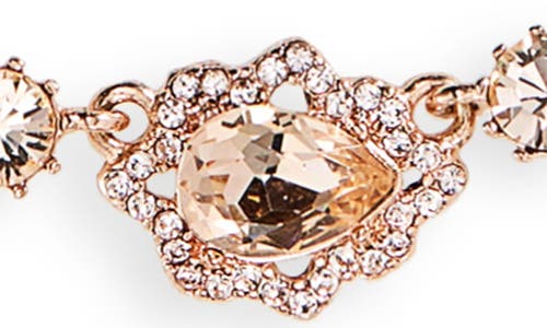 Marchesa Pear Crystal Halo Frontal Necklace In Rose Gold/silk