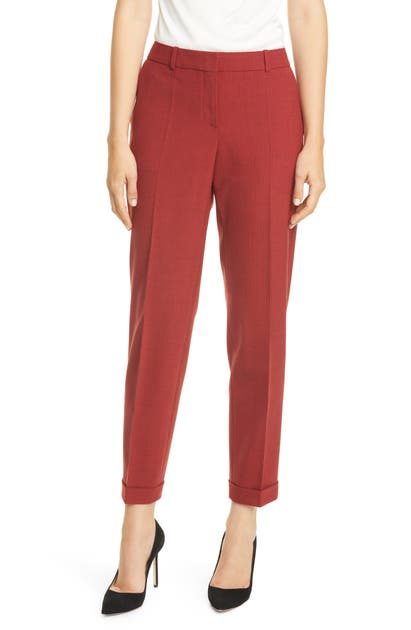 Click to view more detailed imagery on our partner's website Boss Tocanes Straight-Leg Cuffed Pants In Ruby Fantasy