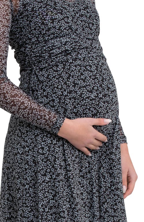 Shop Ripe Maternity Layla Floral Maternity A-line Skirt In Black/storm