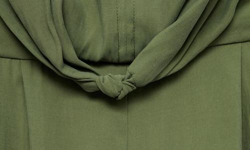 Mango Knotted Modal Jumpsuit Forest Green In Forest Green