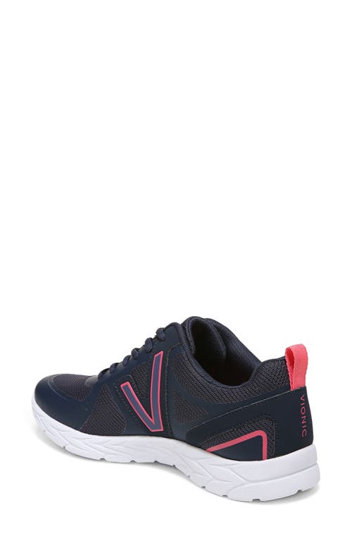 Shop Vionic Miles Ii Sneaker In Navy/pink