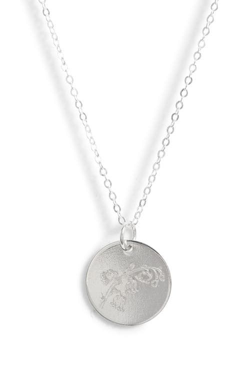 Birth Flower Necklace in Sterling Silver - May