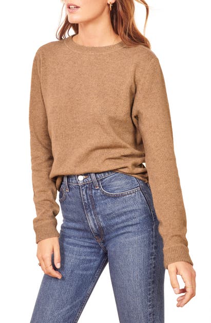 Reformation Cashmere Blend Sweater In Oatmeal